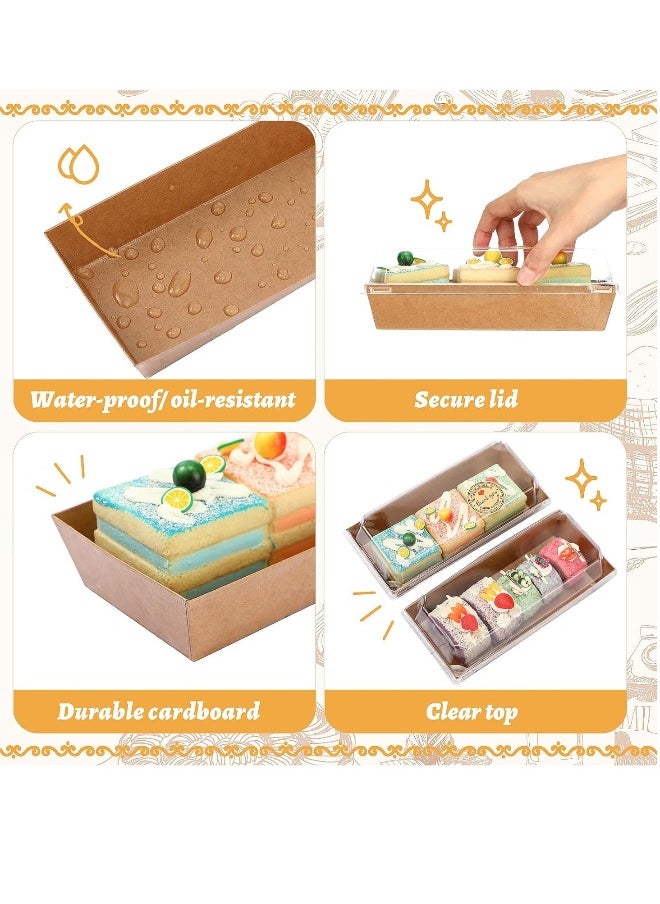 Charlovelyrie Boxes with Clear Lids 50 Pack Brown 4.7