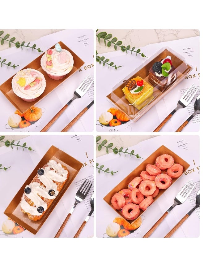 Charlovelyrie Boxes with Clear Lids 50 Pack Brown 4.7