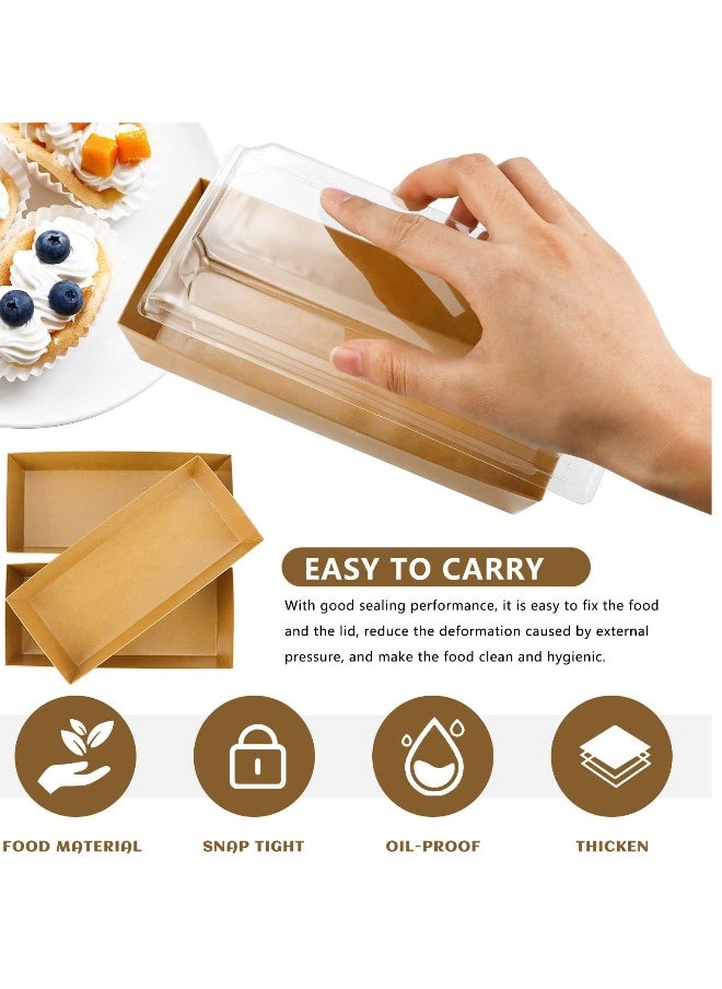 Charlovelyrie Boxes with Clear Lids 50 Pack Brown 4.7