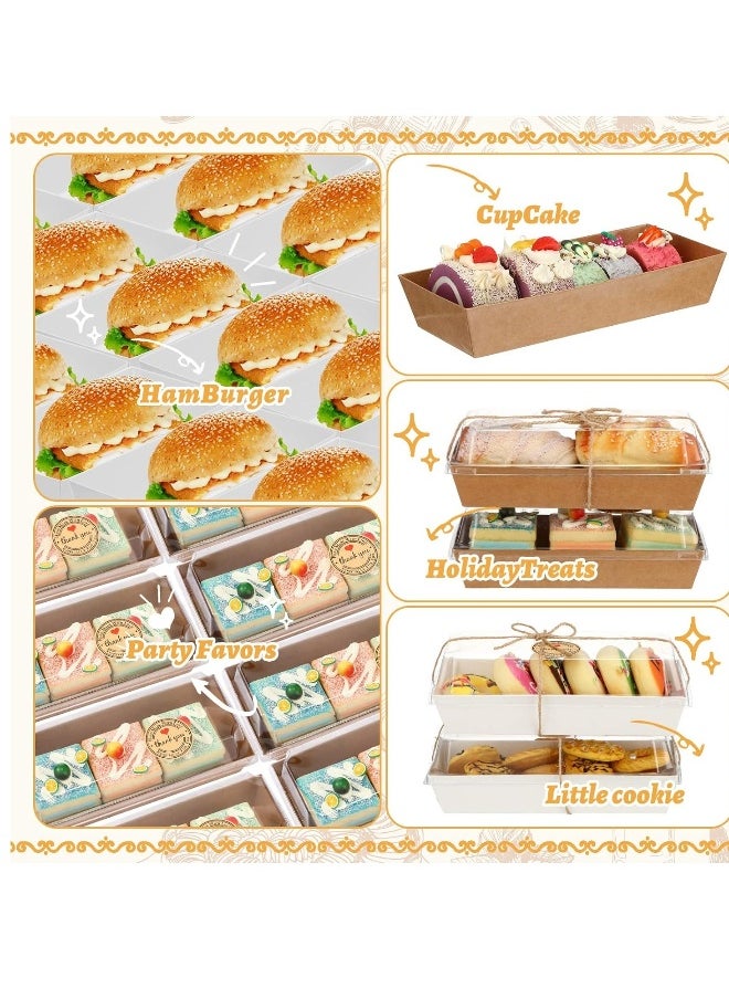 Charlovelyrie Boxes with Clear Lids 50 Pack Brown 4.7