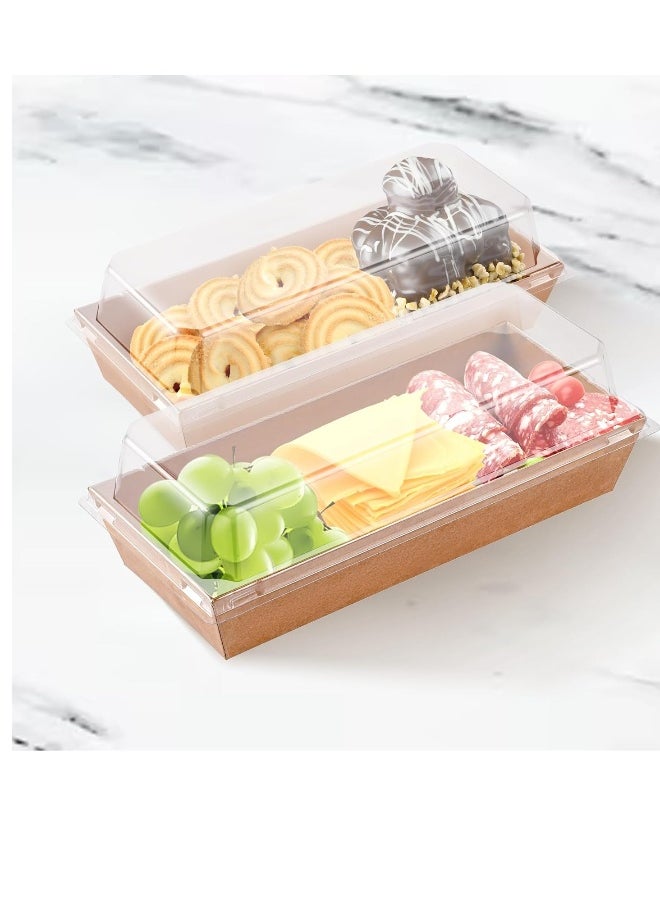 Charlovelyrie Boxes with Clear Lids 50 Pack Brown 4.7