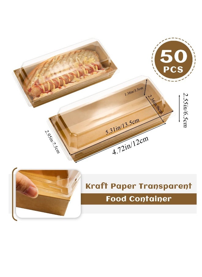 Charlovelyrie Boxes with Clear Lids 50 Pack Brown 4.7