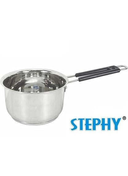 Stephy Stainless Steel Induction Sauce Pan 22 cm 26cm and 1 LTR 2 LTR with Black Bakelight Handle