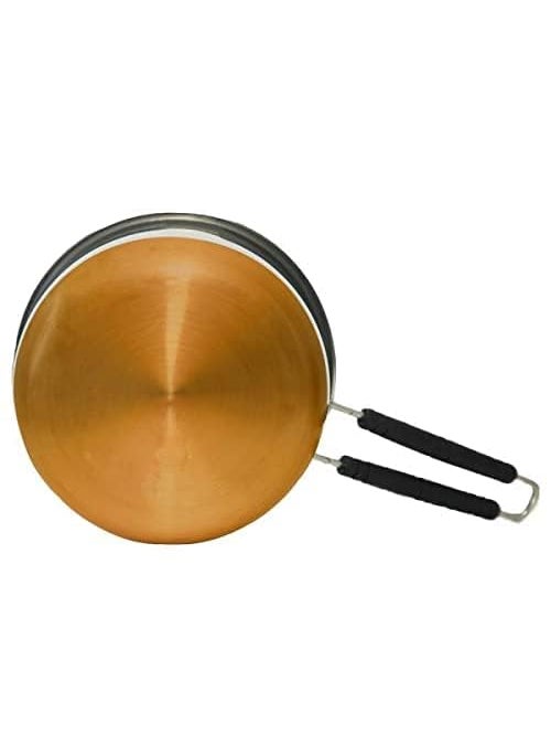 Food Grade Stainless Steel Sauce Pan with Copper Base Tea Pan Milk Pan Cooking Pan Sauce Pan with Easy Grip Handle Copper Bottom Gas and Induction Compatible 15 LTR