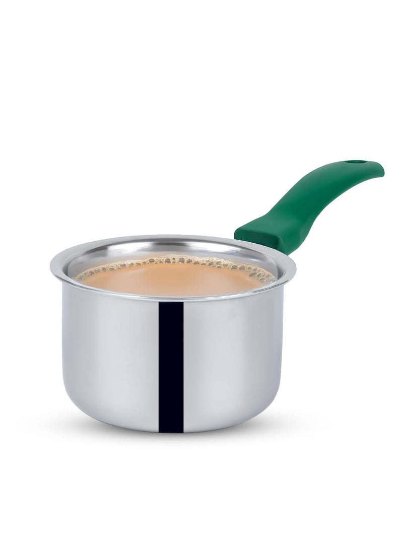 The Indus Valley Triply Stainless Steel Sauce PanTea PanMilk Pan Very Small 125cm49 inch 1 Litre 062kg Induction Friendly Nonstick 3Layer Body 100 Pure ToxinFree