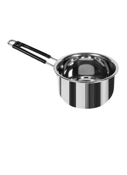 VARSHA INTERNATIONAL Stainless Steel Sauce PanFlat Base Sauce PanTea Pot Cookware with Handle Pot 15 cm Diameter 2 L Capacity Stainless Steel Induction Bottom