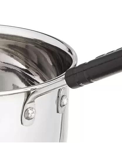 VARSHA INTERNATIONAL Stainless Steel Sauce PanFlat Base Sauce PanTea Pot Cookware with Handle Pot 15 cm Diameter 2 L Capacity Stainless Steel Induction Bottom