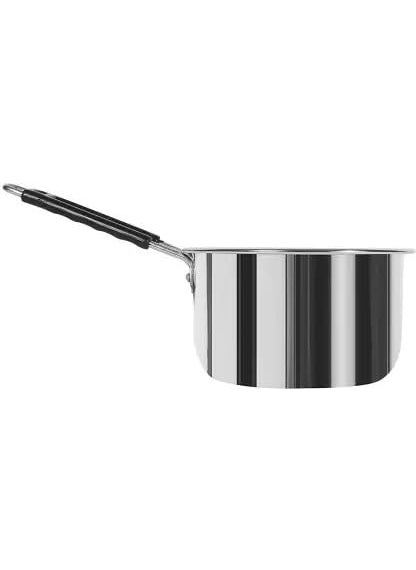 VARSHA INTERNATIONAL Stainless Steel Sauce PanFlat Base Sauce PanTea Pot Cookware with Handle Pot 15 cm Diameter 2 L Capacity Stainless Steel Induction Bottom