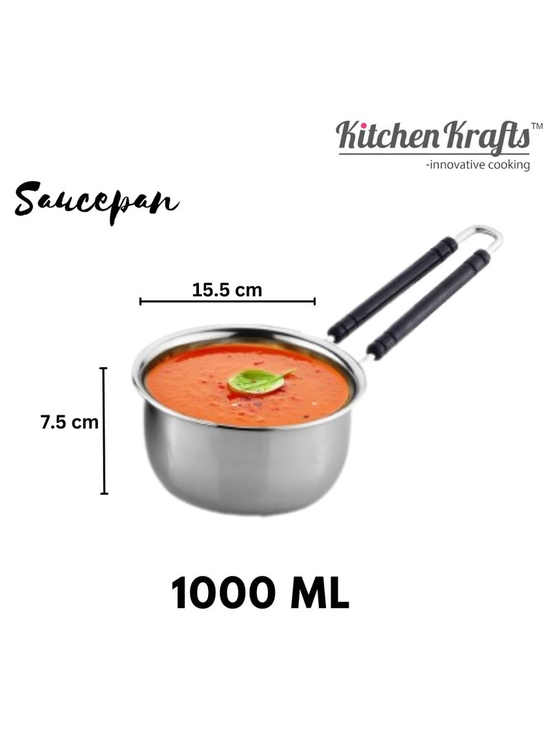 Kitchen Krafts 3pcs Induction Compatiable Cookware Set Tope Saucepan Kadhai