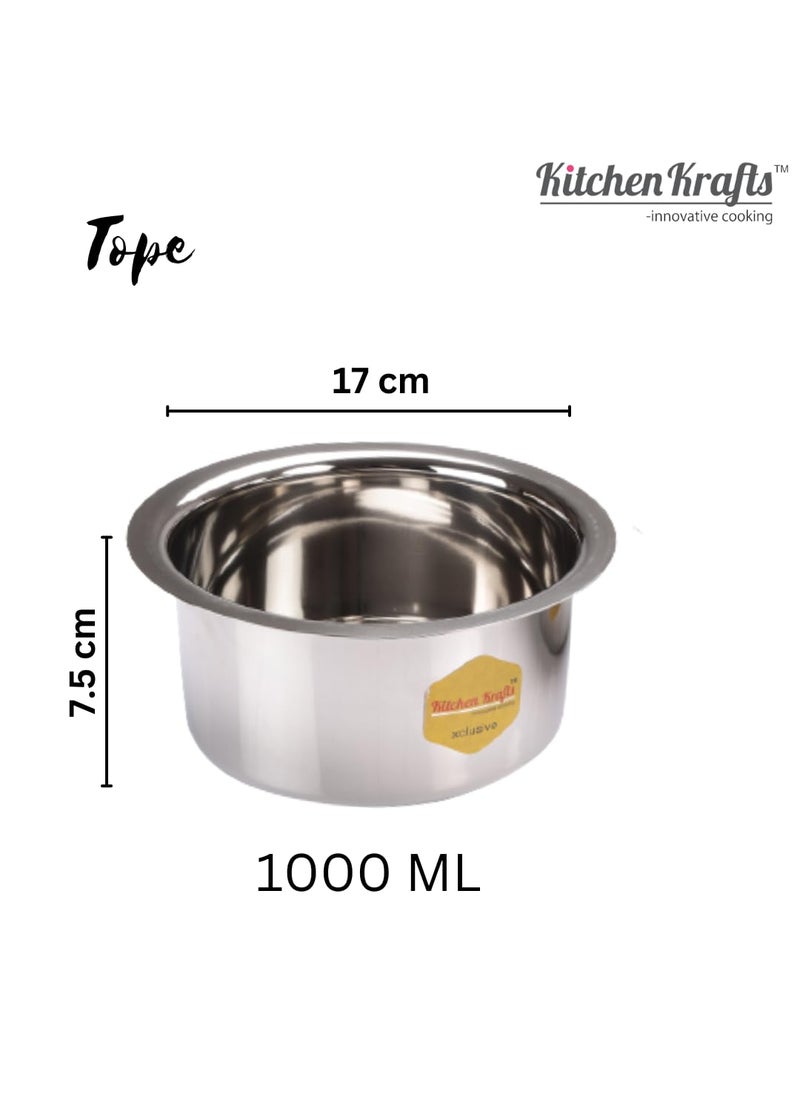 Kitchen Krafts 3pcs Induction Compatiable Cookware Set Tope Saucepan Kadhai
