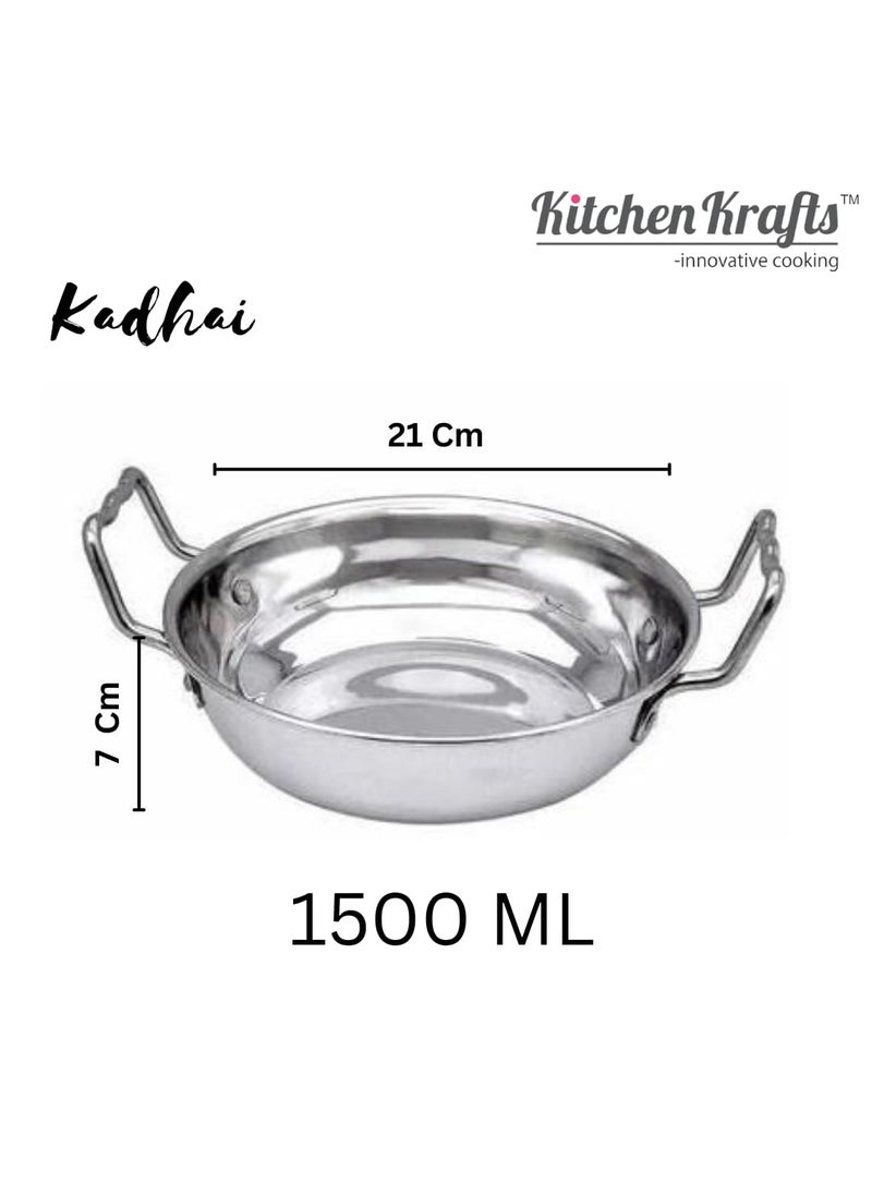 Kitchen Krafts 3pcs Induction Compatiable Cookware Set Tope Saucepan Kadhai