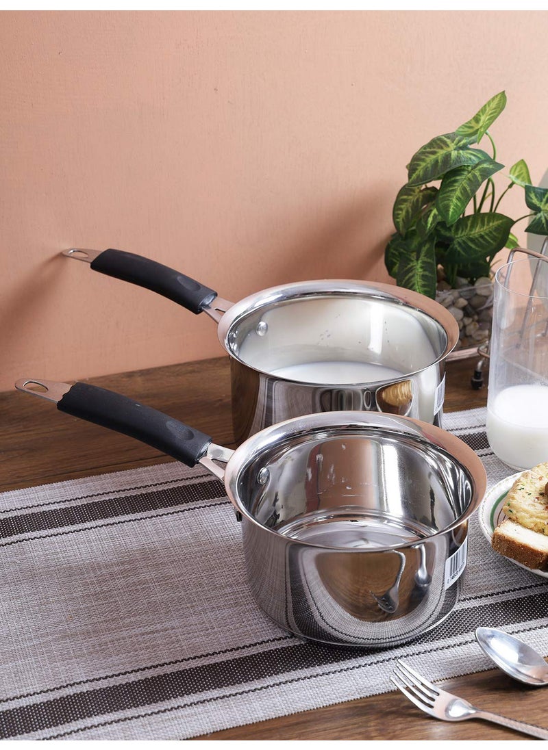 EON Dailyware Stainless Steel Set of Two Saucepan 10 18 LTR