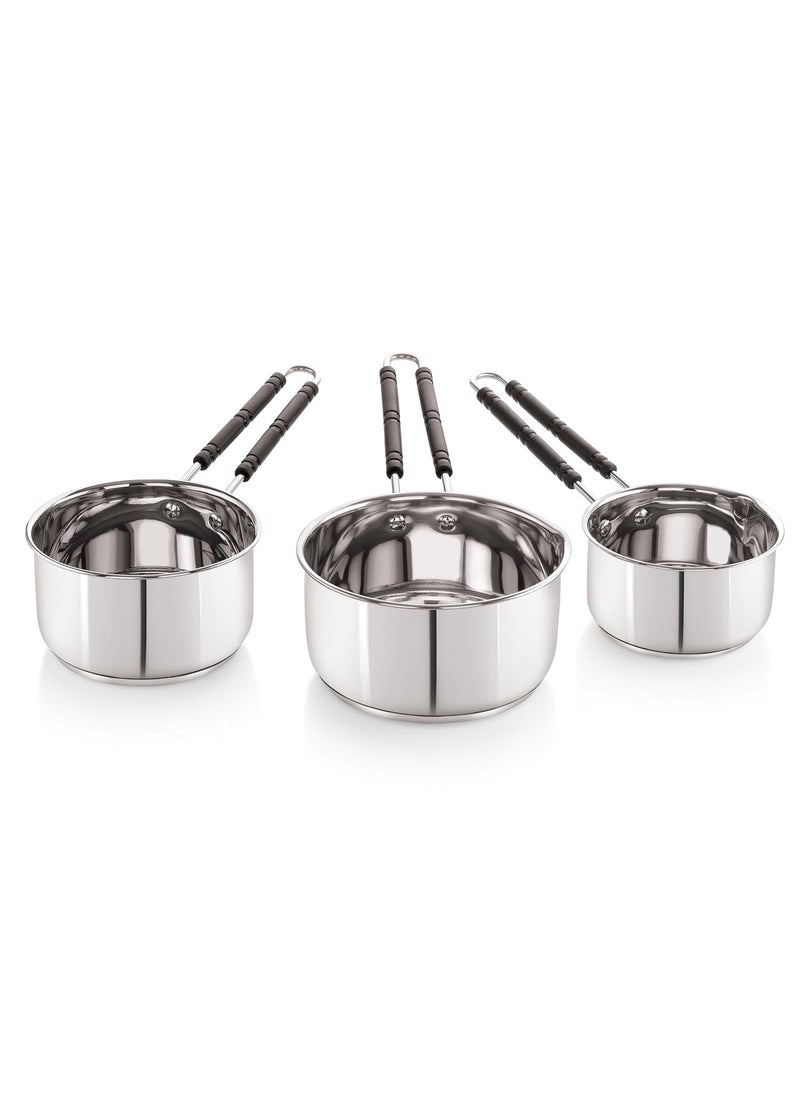 VARSHA INTERNATIONAL Saucepan Set Sauce pan for Tea Pan Saucepan Combo Steel Saucepan Sauce pan chai Milk pan Pot Boiler Container Coffee Maker Saucepan