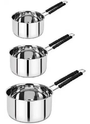 VARSHA INTERNATIONAL Saucepan Set Sauce pan for Tea Pan Saucepan Combo Steel Saucepan Sauce pan chai Milk pan Pot Boiler Container Coffee Maker Saucepan