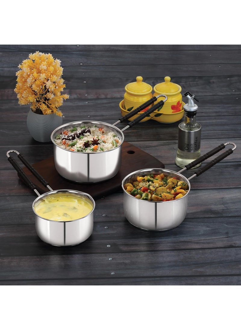 VARSHA INTERNATIONAL Saucepan Set Sauce pan for Tea Pan Saucepan Combo Steel Saucepan Sauce pan chai Milk pan Pot Boiler Container Coffee Maker Saucepan