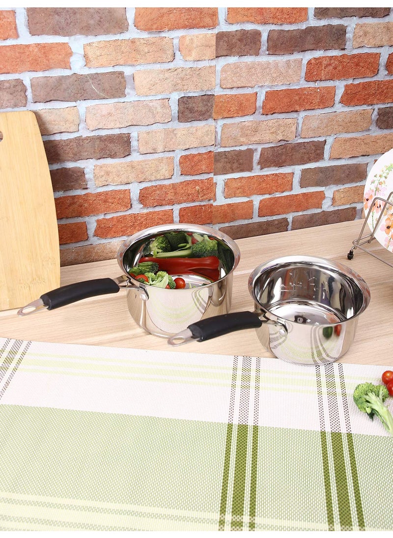 EON Dailyware Stainless Steel Set of Two Saucepan 14 18 LTR