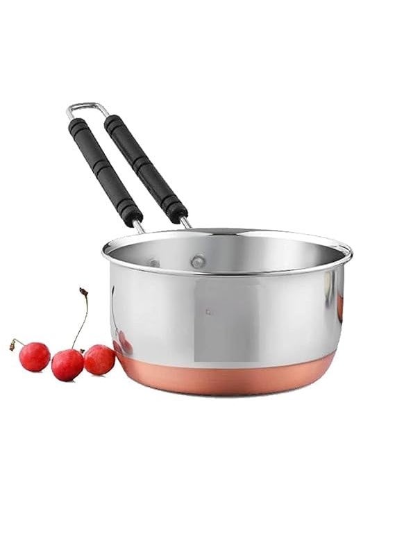 SHOPSIDEX Sauce Pan Tea Maker Milk Coffee pan bhgoni Stainless Steel Copper Bottom Sauce Pan Flat Base Sauce Pan Tea Pan Milk Pan Tapeli Patila Sauce Pot 500 ML and 1000 Ml Combo
