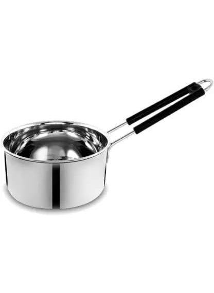 VARSHA INTERNATIONAL Stainless Steel Sauce Pan Flat Base Tea Pan Milk Pan Tapeli Patila Cookware Flat 1150ml 1 Piece Silver