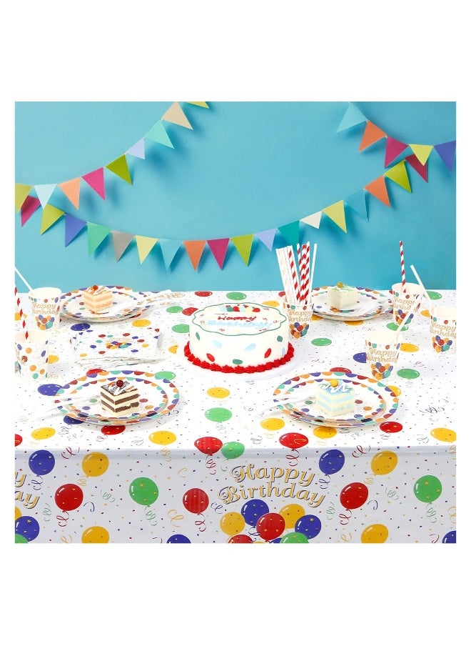 162 PCS Happy Birthday Disposable Party Favors with Birthday Plates Cups Napkins Tablecloth Straws Birthday Party Supplies for Kids Birthday Party Decoration, 20 Guests (Happy birthday)