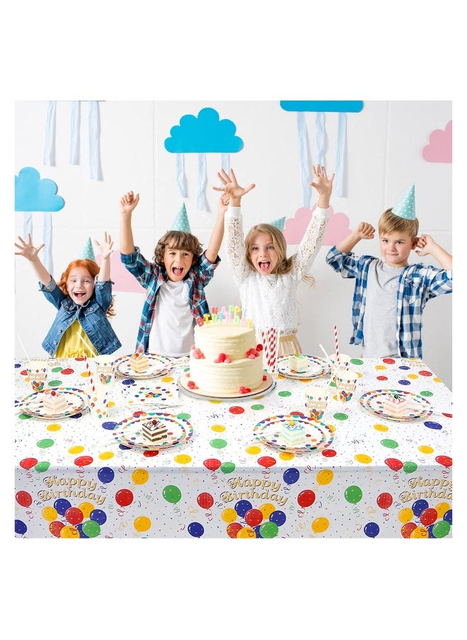 162 PCS Happy Birthday Disposable Party Favors with Birthday Plates Cups Napkins Tablecloth Straws Birthday Party Supplies for Kids Birthday Party Decoration, 20 Guests (Happy birthday)