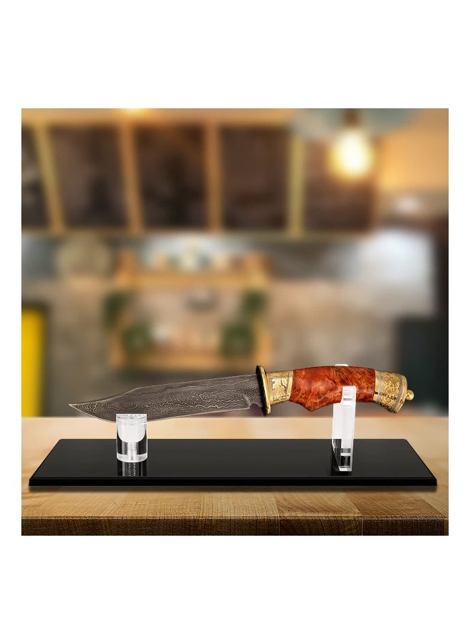 SYOSI Acrylic Knife Display Stand, Desktop Knife Display, Single Knife Holder for Home Decor (Black Base)