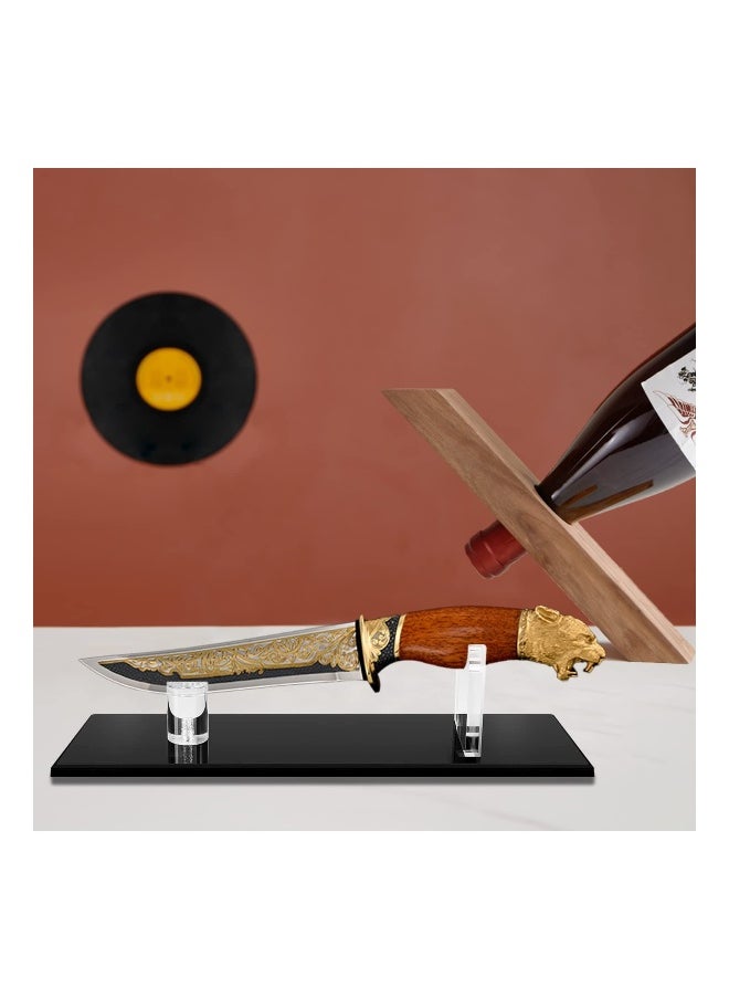 SYOSI Acrylic Knife Display Stand, Desktop Knife Display, Single Knife Holder for Home Decor (Black Base)