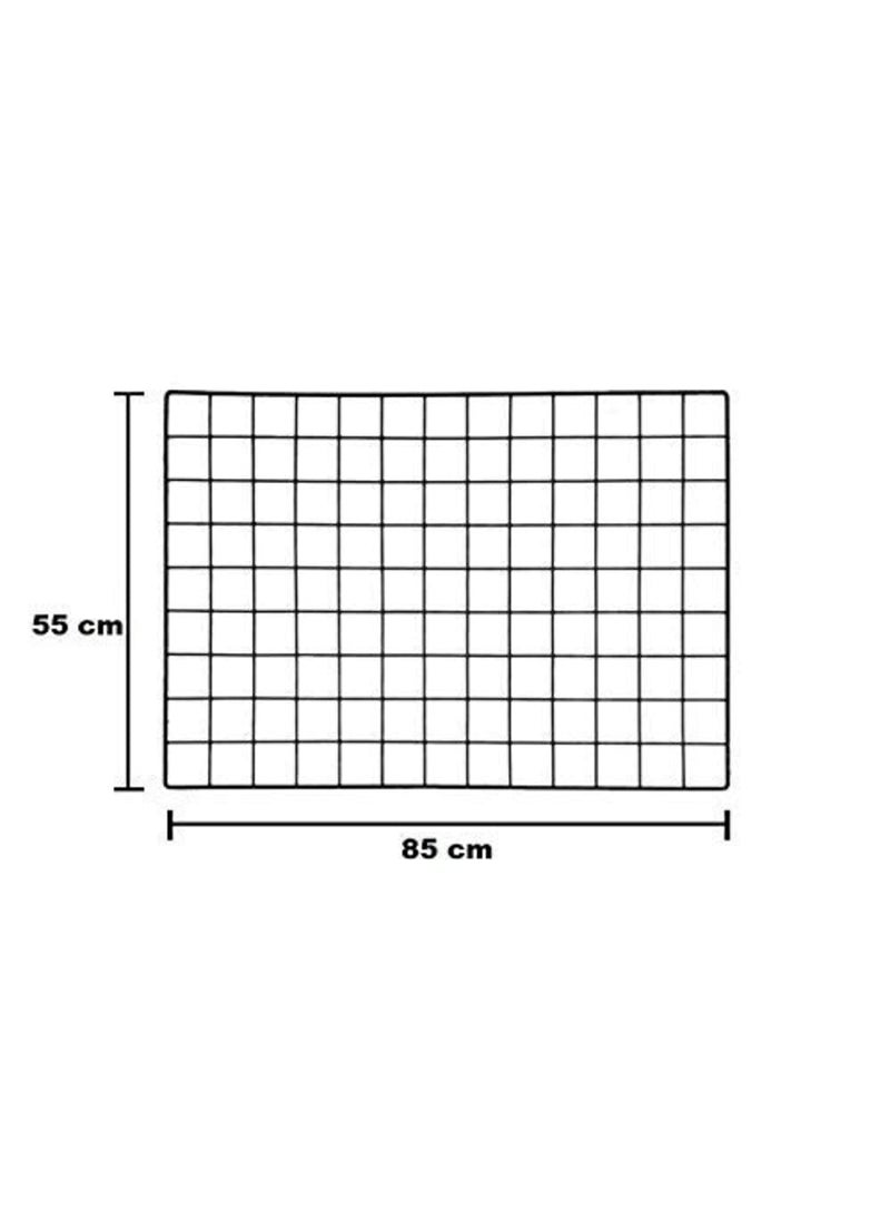 PIKIFY DIY Steel Grid Photo Frame for Wall 85 55cm Clip Holder Multi Functional Creative Mesh Wall GridBlack Black