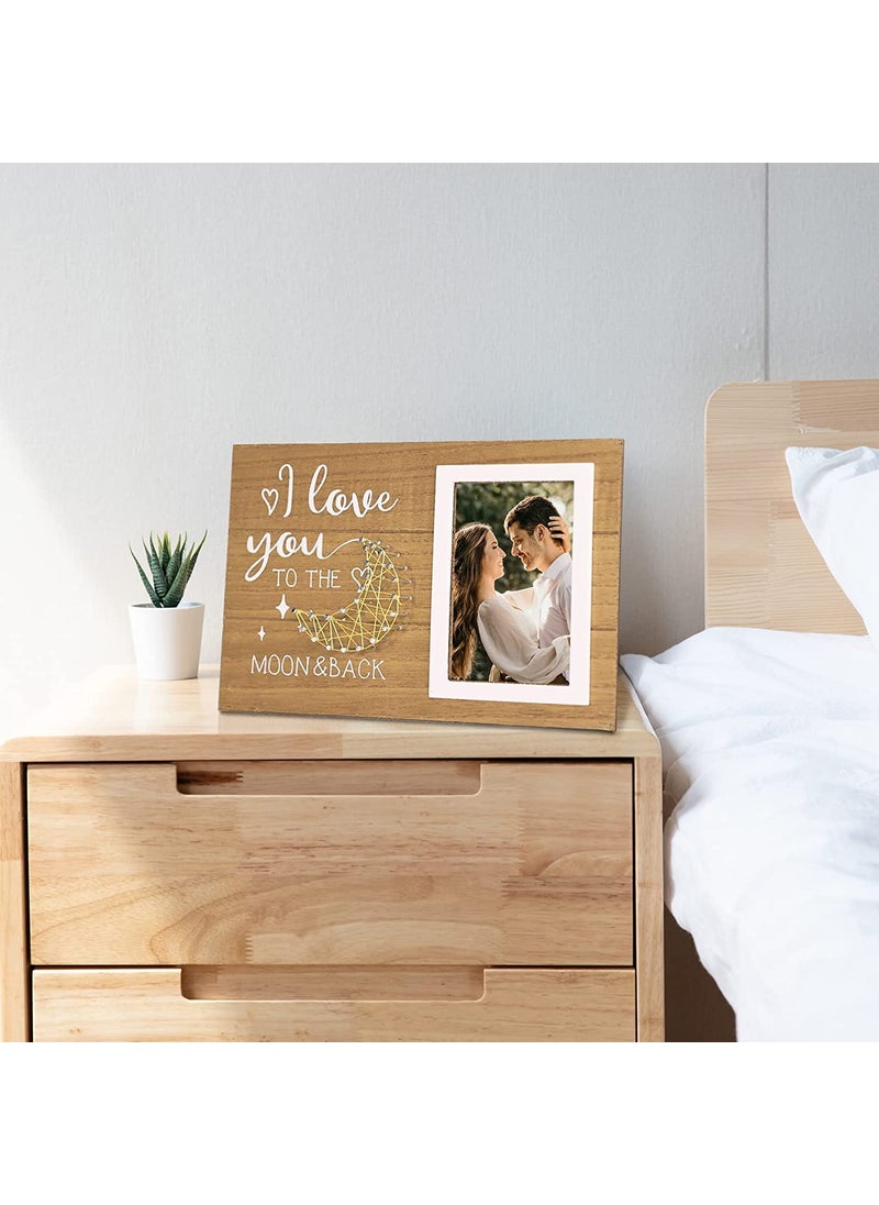 Decor More Wooden Wall Hanging Photo Frame Wall Hanging for 4 x 6 Picture Anniversary Gift Picture Frame Pack of 1 Rectangular