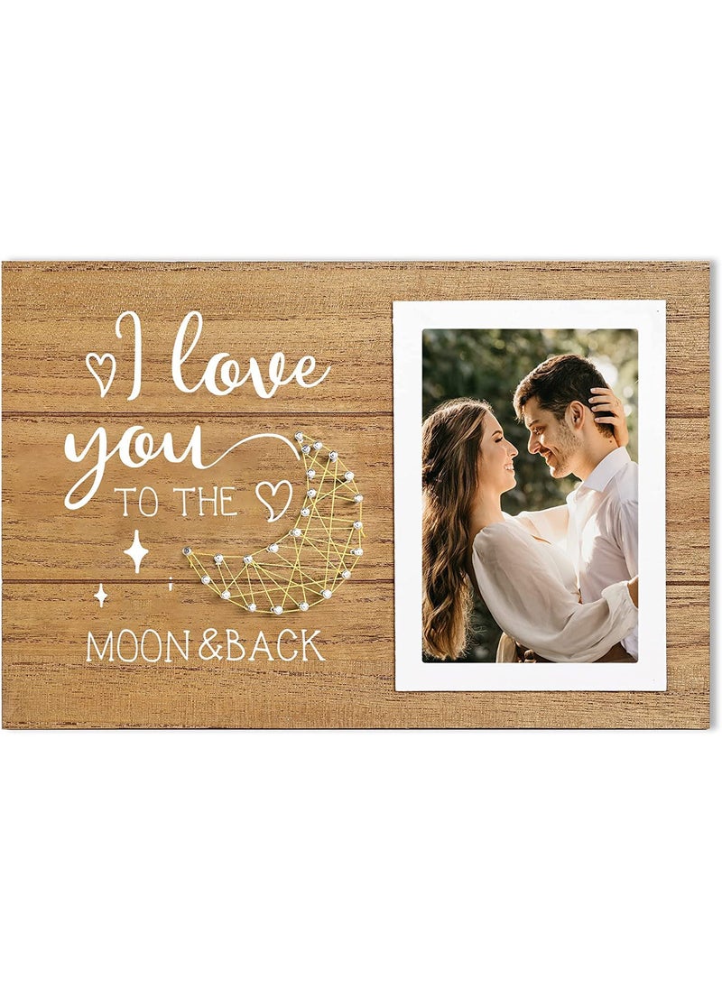 Decor More Wooden Wall Hanging Photo Frame Wall Hanging for 4 x 6 Picture Anniversary Gift Picture Frame Pack of 1 Rectangular