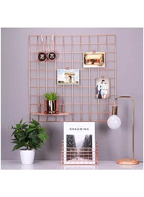 Franklite Iron Square shape hanging Grid frame for home Decoration wall photog collage photo key as per your requirement Gold 40 by 40cm