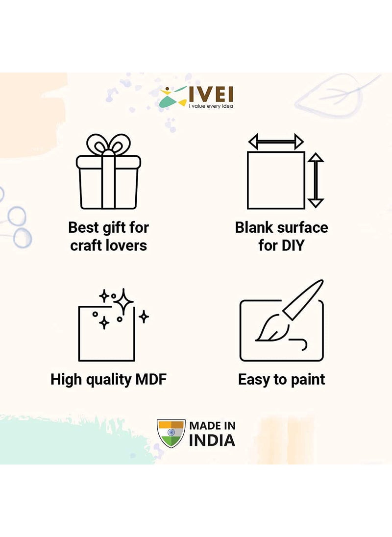 IVEI MDF Recycled Wood Plain Photo Frame Set of 2 DIY Activity DoitYourself Decoupage Brown 85 Inches