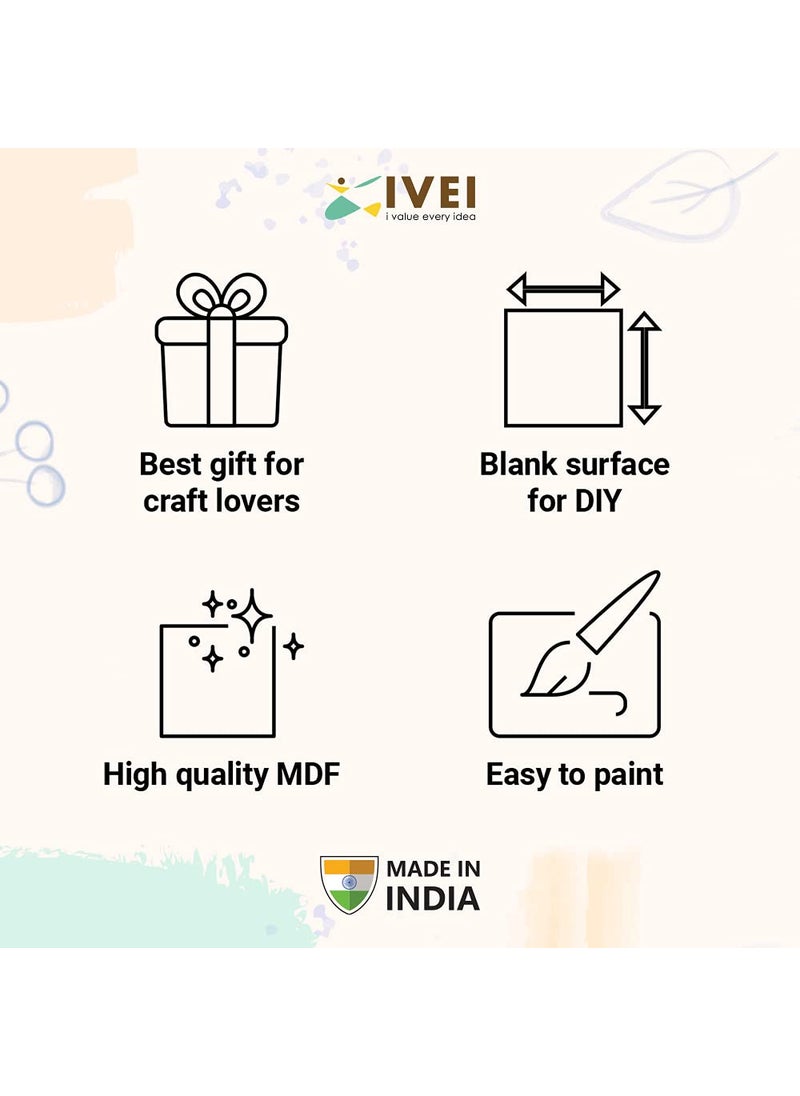 IVEI MDF Recycled Wood Plain Photo Frame Set of 2 DIY Activity DoitYourself Decoupage Brown 85 Inches