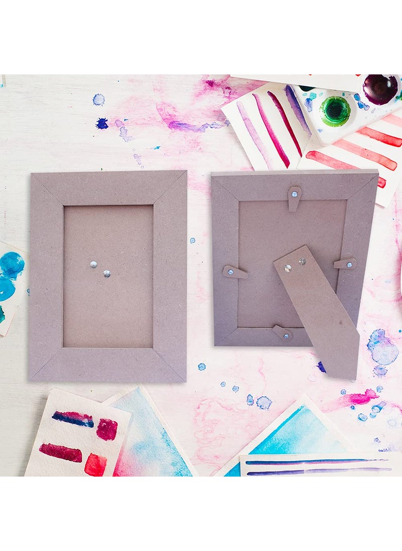 IVEI MDF Recycled Wood Plain Photo Frame Set of 2 DIY Activity DoitYourself Decoupage Brown 85 Inches
