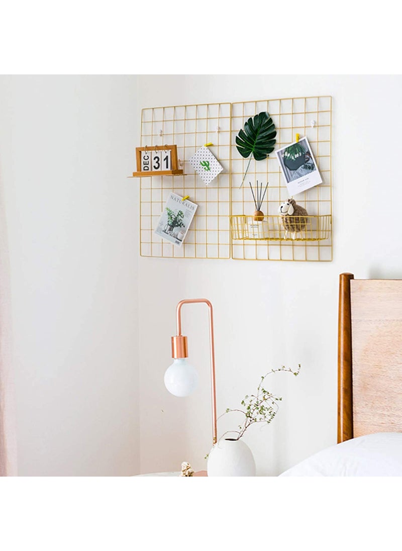 Moreyaji Metal Rectangular Frame with Square Design for Use Office Wall Picture Photo Instagram Decoration for Room 45X65cm Gold