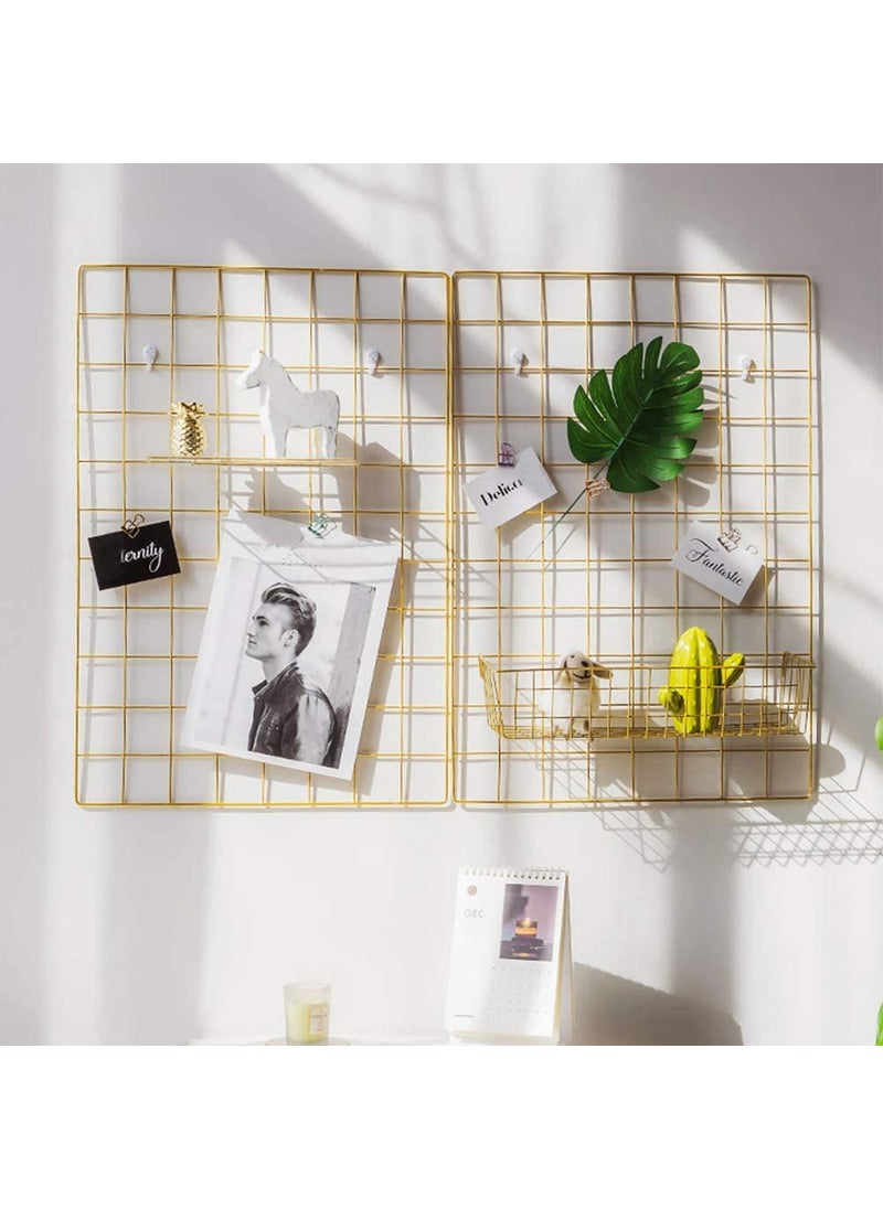 Moreyaji Metal Rectangular Frame with Square Design for Use Office Wall Picture Photo Instagram Decoration for Room 45X65cm Gold