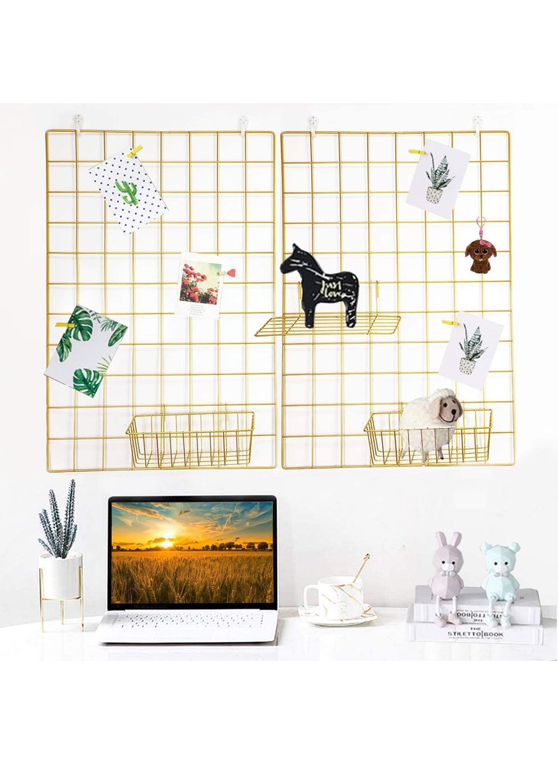 Moreyaji Metal Rectangular Frame with Square Design for Use Office Wall Picture Photo Instagram Decoration for Room 45X65cm Gold