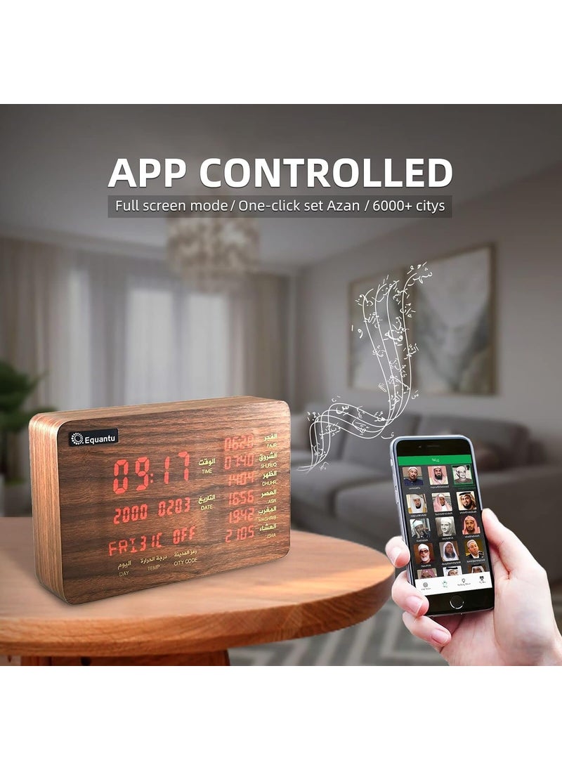 bosig Azan Clock Quran Speaker Islamic Table AthanAzanPrayer Clock Wooden Quran Speaker AppRemote Control Alarm Clocks SQ600