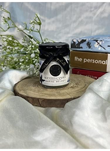 Wrapped up Love Scented Candles Pack of 4 Mini Scented Candles Roasted Coffee Vanilla Musk Peppermint Eucalyptus Marine Melody