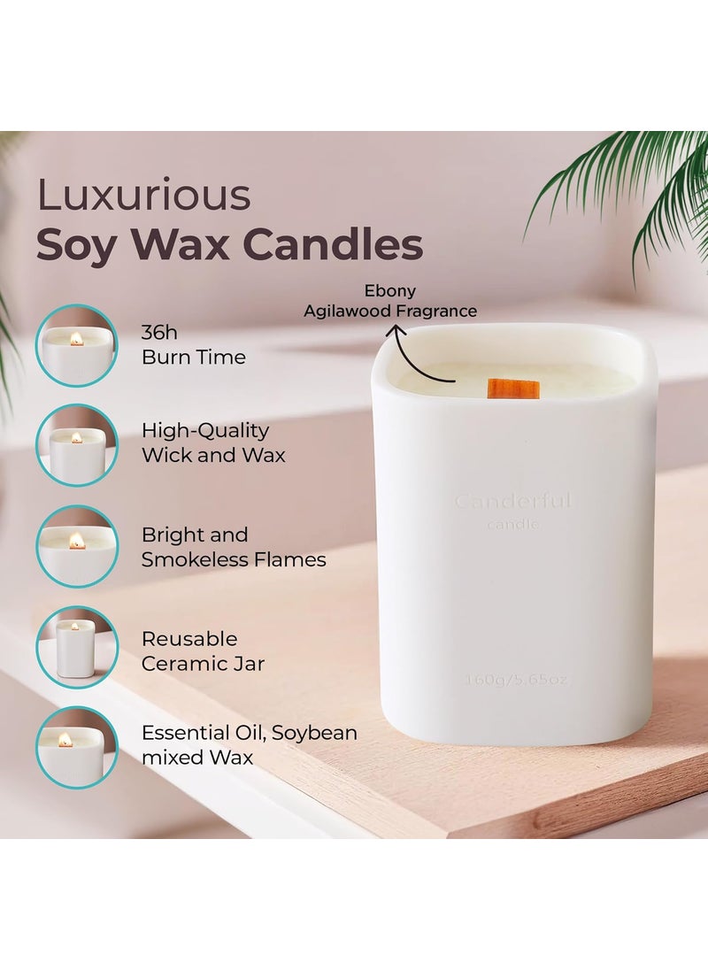 The Better Home Scented Candles For Home Dcor 36Hrs Burn Time Ebony Agila Aroma Scented Candles for Bedroom Reusable Ceramic JarHome Dcor ItemsDiwali Decoration Items For Home DcorDiwali Gifts