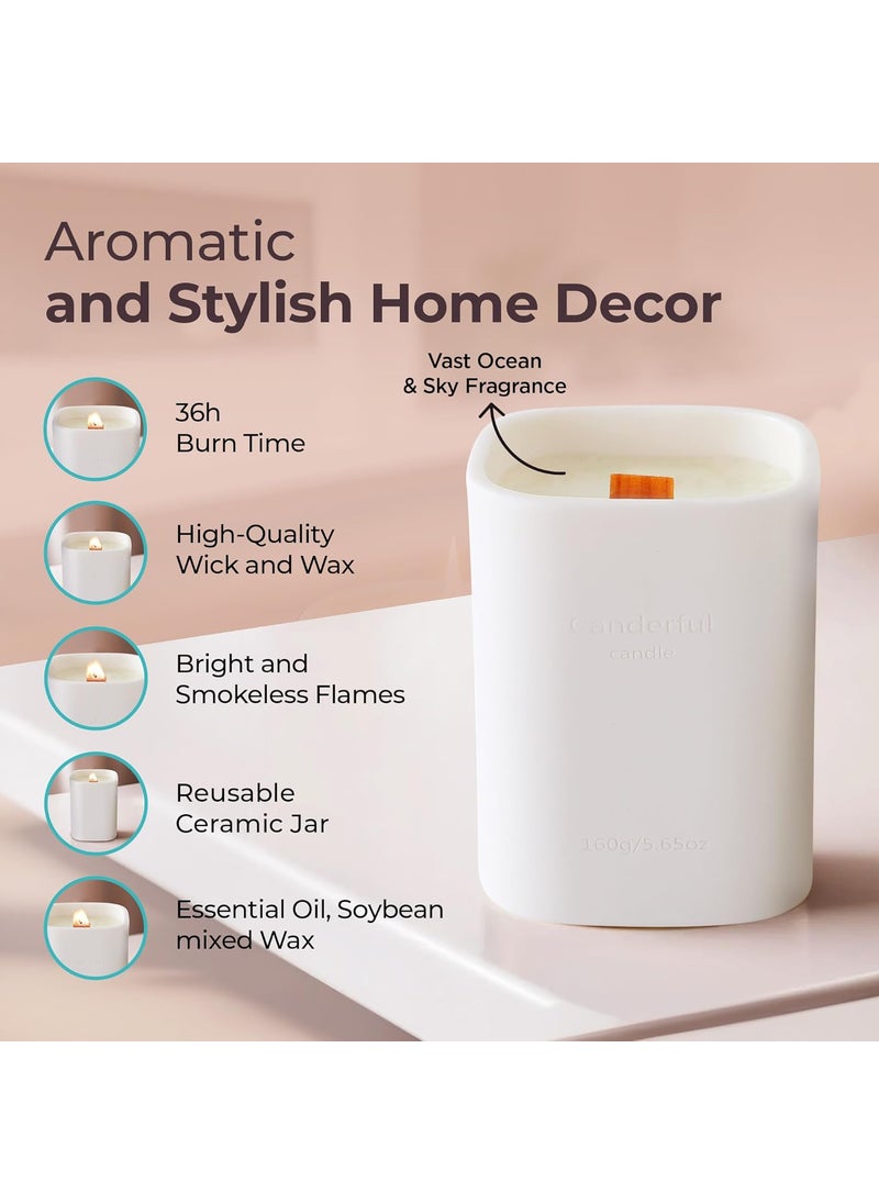 The Better Home Scented Candles For Home Dcor 36Hrs Burn Time Ocean Sky Aroma Scented Candles for Bedroom Reusable Ceramic JarHome Dcor ItemsDiwali Decoration Items For Home Dcor Diwali Gifts