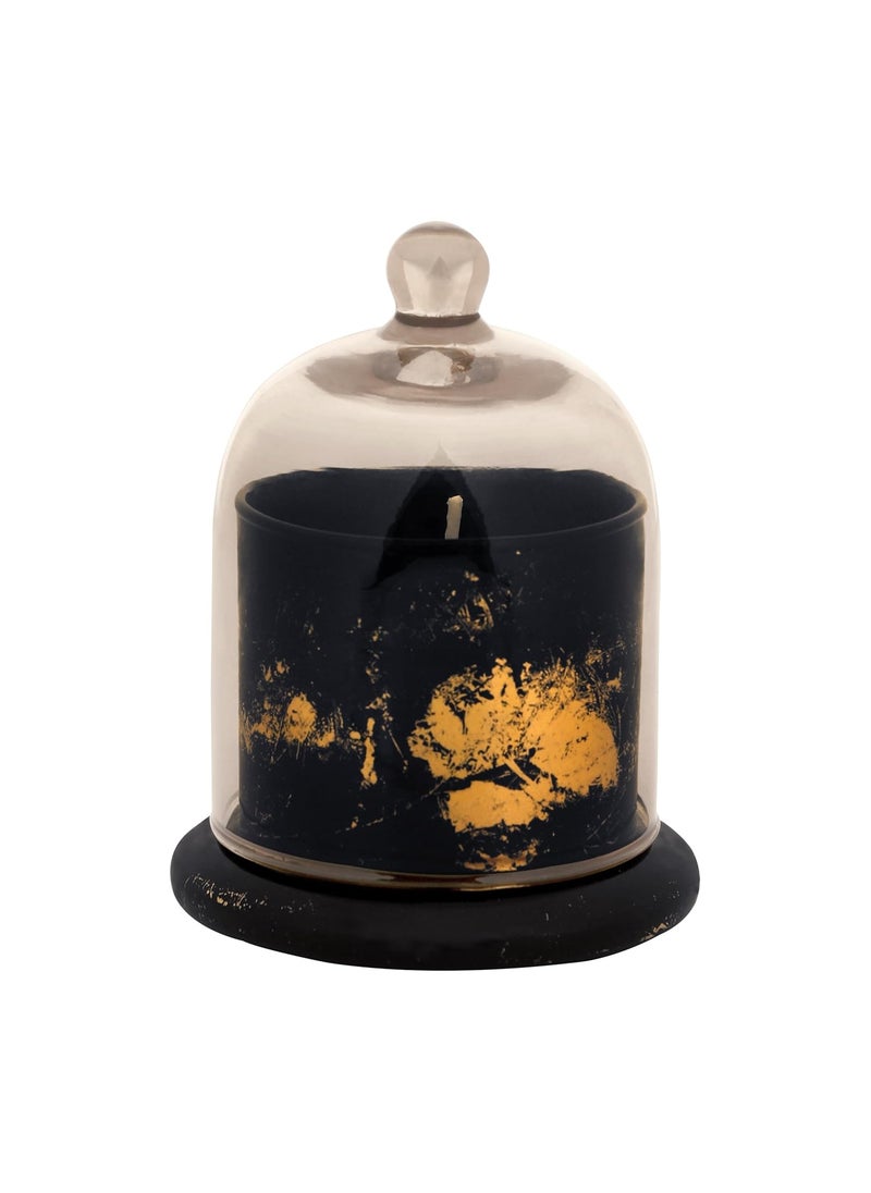 PROSPERRO LUMO by Parkash Candles Rose Geranium Premium Scented Black Bell Jar Candle Home Dcor