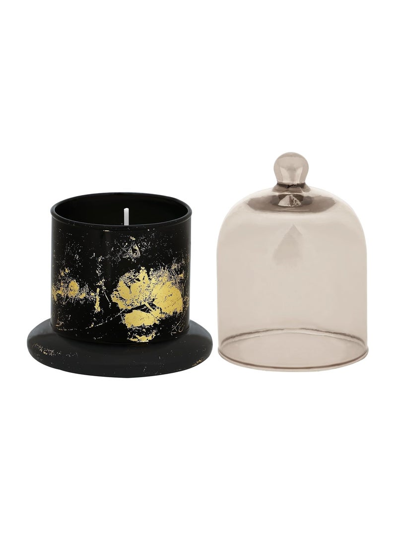 PROSPERRO LUMO by Parkash Candles Rose Geranium Premium Scented Black Bell Jar Candle Home Dcor