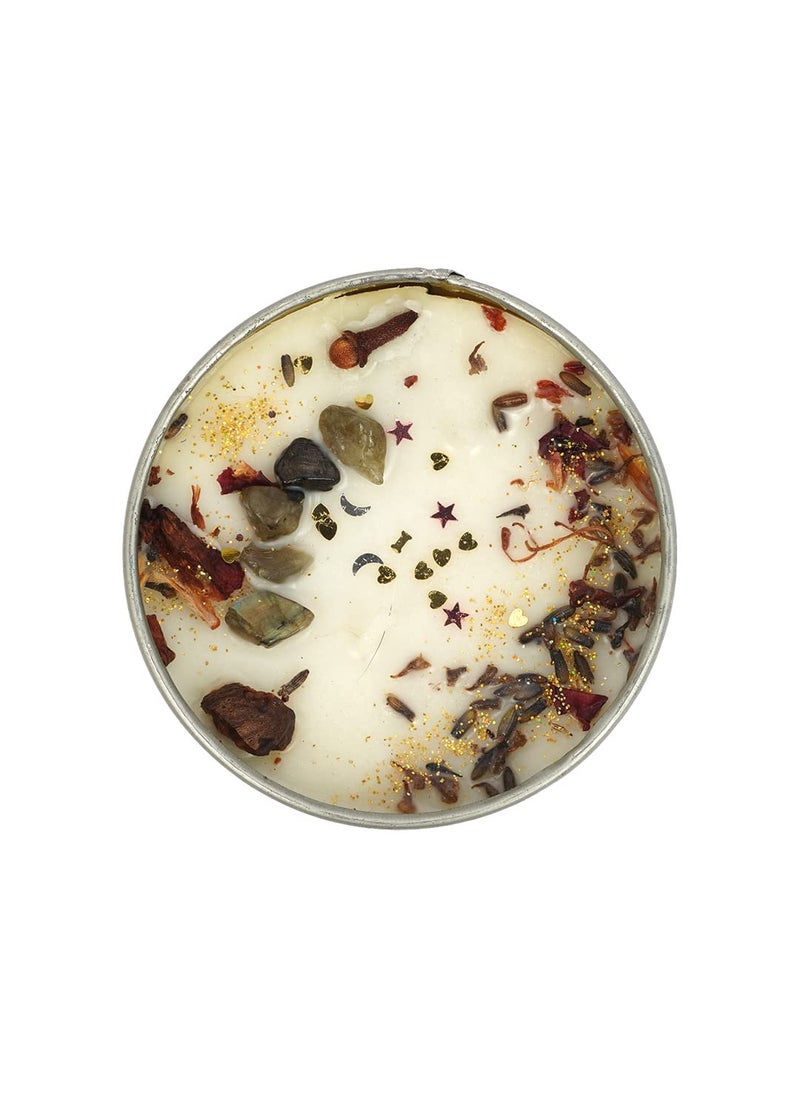 Divine Senses Spell Candles Labradorite Crystal Quartz Candle Natural Soy Wax Manifestation Candle Aromatherapy Candles Ritual Double Wick Candle