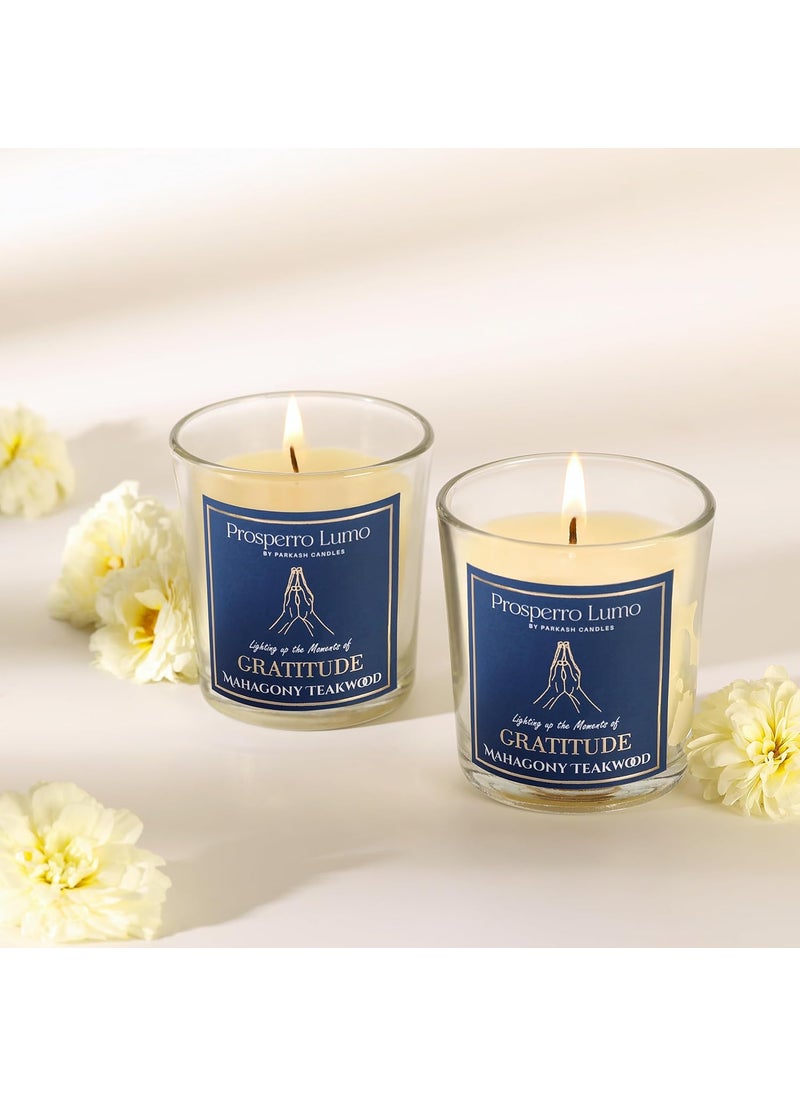 PROSPERRO LUMO by Parkash Candles Luxury Scented Jar Candle Set of 2 Home Dcor Serenity Woods Rose