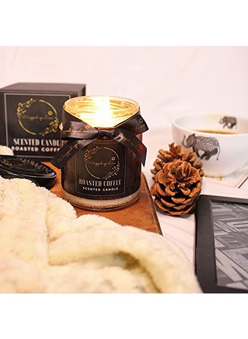 Wrapped up Love Scented Candles Roasted Coffee Scented Candle Luxury Soy Wax Candles170g 35 Hours Burn time Each Unique jar Scented Candles Scented Candles for Home