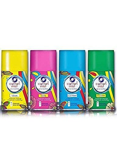 Cotton Mist Air Freshener Refills For Automatic Dispensers Mist 250ml Refills Pack Of 4 x 250ml