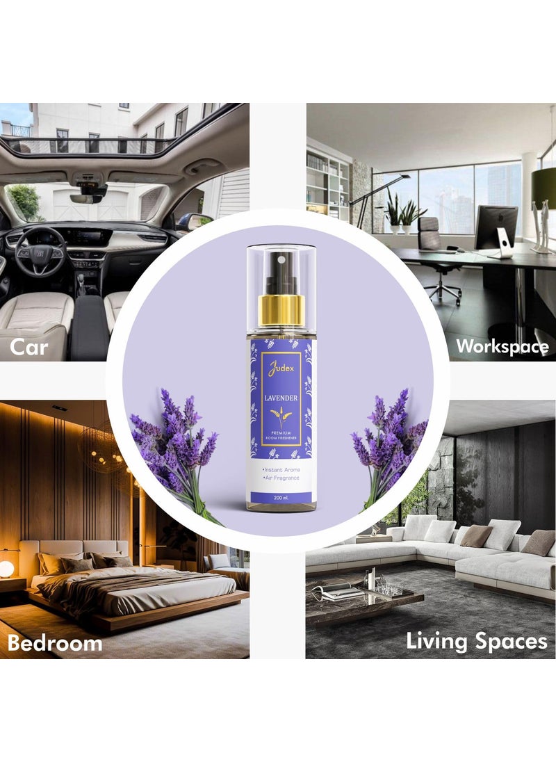 Judex Jasmine Sandal Green Tea Lavender Air Freshener Spray Combo of 4 200ml each Premium LongLasting Fragrance for Home Car RoomHotel Office 800ml