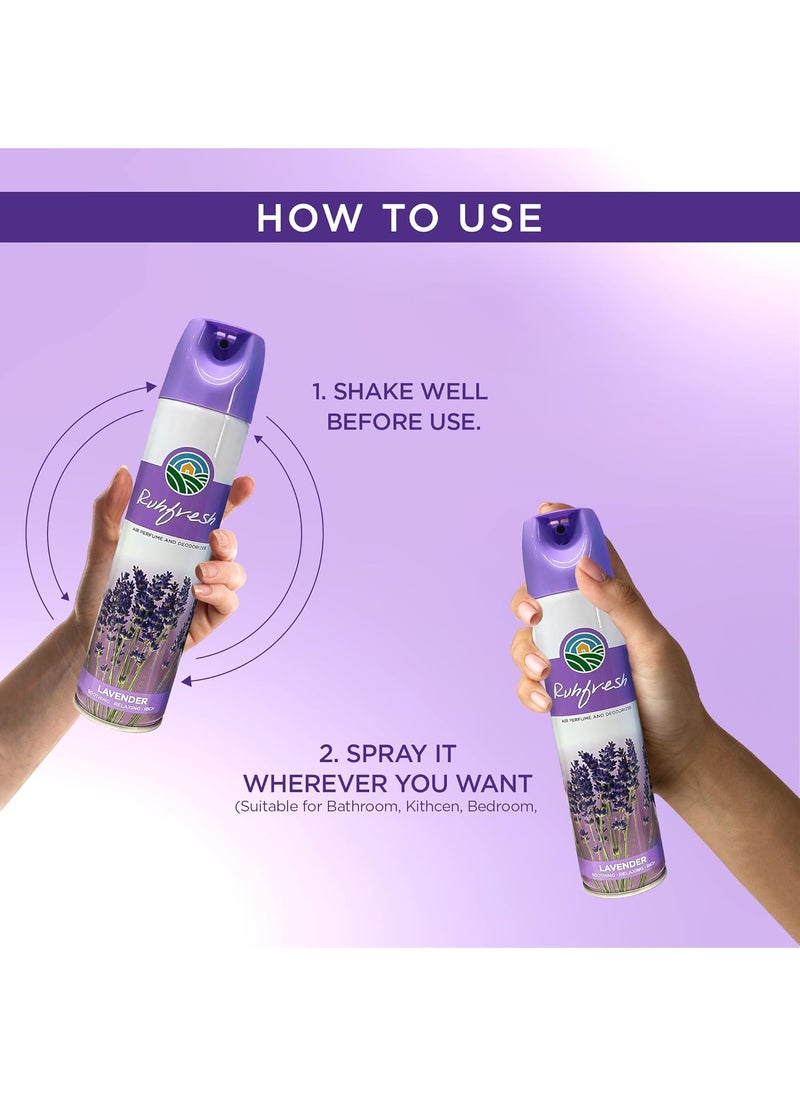 RUH FRESH Ruhfresh Lavender Sandal Air Freshener Spray Combo 2 X 275MlPerfect For Bathroom Bedroom And Office