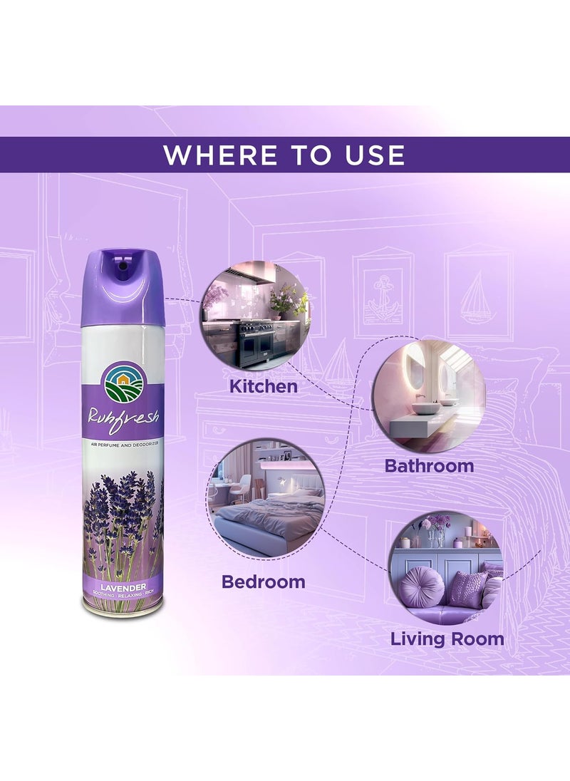 RUH FRESH Ruhfresh Lavender Sandal Air Freshener Spray Combo 2 X 275MlPerfect For Bathroom Bedroom And Office
