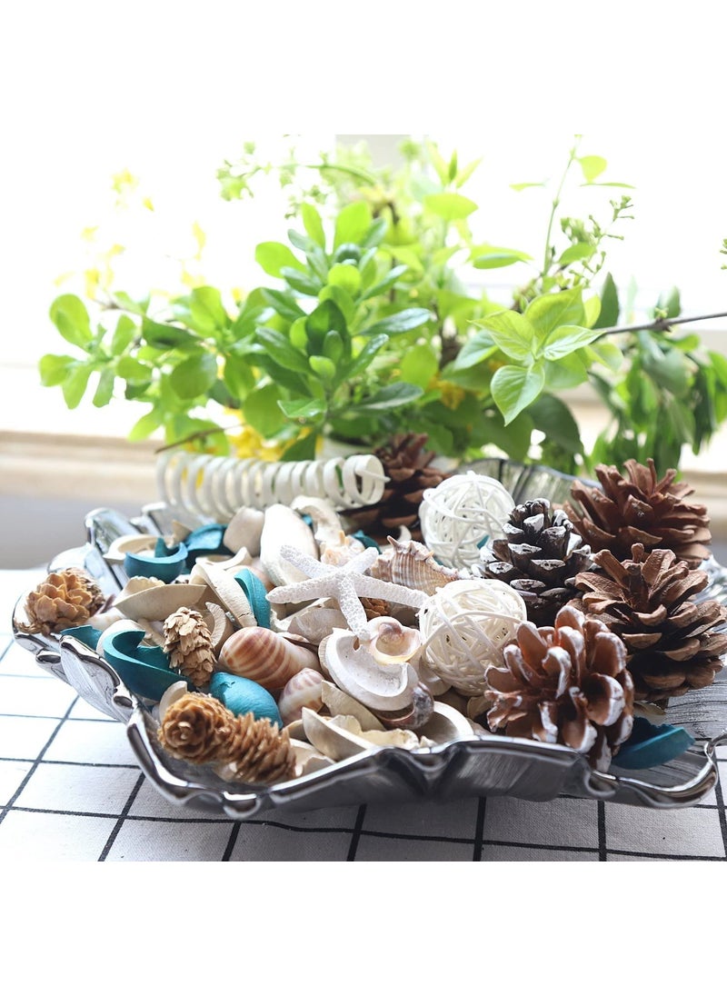 Urban Sajavaat Aroma Potpourri with Borosilate Glass Jar Ocean Breeze Beach Style Dried Flower with SeaShell Jars Wooden Cork Lids Food Container